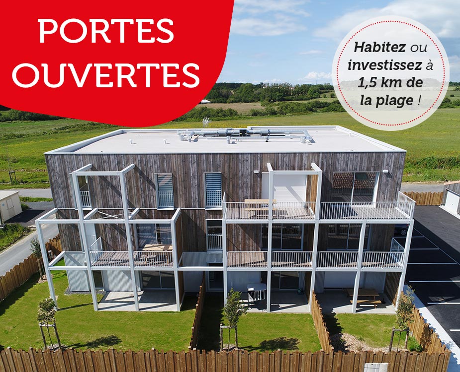 Portes ouvertes les 12 et 13 juillet – Appartements neufs en bord de mer disponibles de suite à Givrand